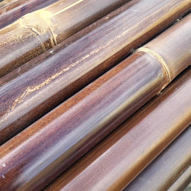 Valla de bambú natural de gran diámetro