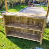 Tiki bar de bambú con palapa clara + 4 sillas – Ambiente tropical - Envío GRATIS