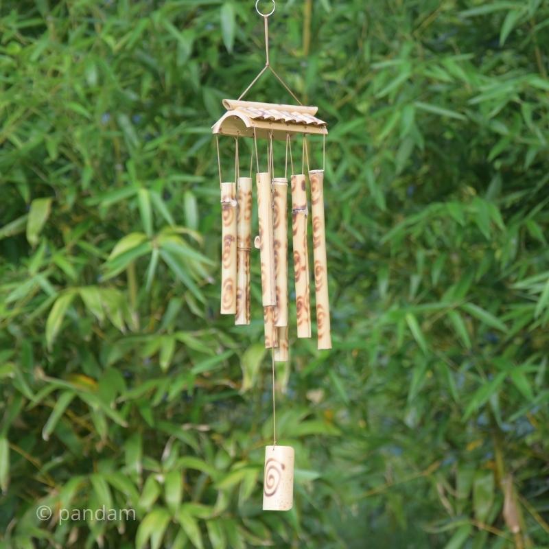 Campana de viento de bambù, estilo templo budista