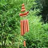 Campana de bambu estilo velero naranja