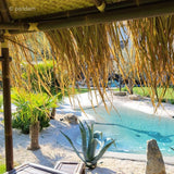 Tiki Bar de bambú cabaña negra + 4 sillas - Envío GRATIS