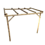 Pérgola adosada de bambú