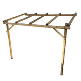 Pérgola adosada de bambú