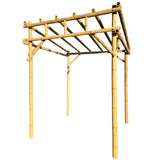 Pérgola de bambú inclinada – Pérgola natural para jardín