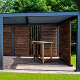 Rollo de valla de bambù negro