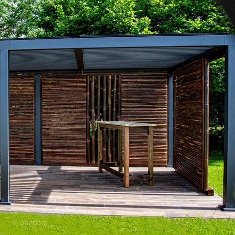 Rollo de valla de bambù negro