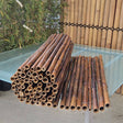 Rollo de valla de bambu negro de 1 metro