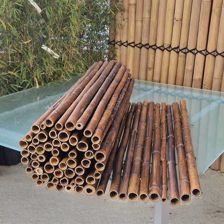 Rollo de valla de bambu negro de 1 metro