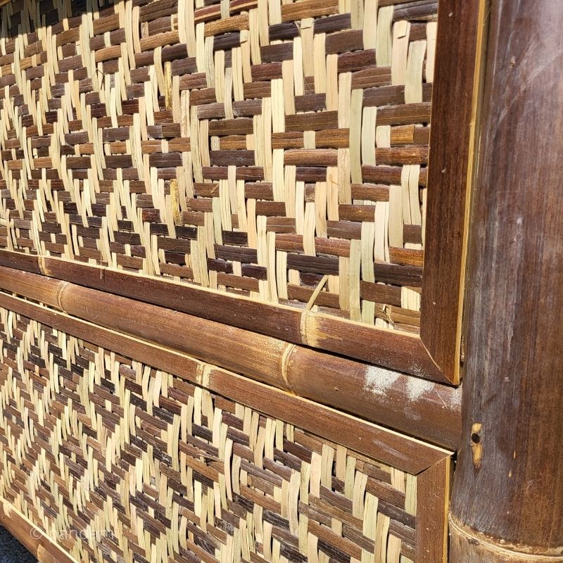 Gran bar de bambú negro + 4 sillas altas (Esquinero) - Exterior o Interior - Envío GRATIS