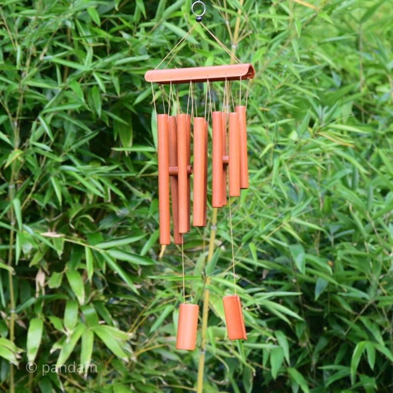 Campana de viento de bambu naranja