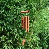 Carillon de bambu naranja templo budista