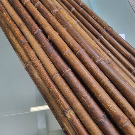 Rollo de valla de bambu negro vista superior